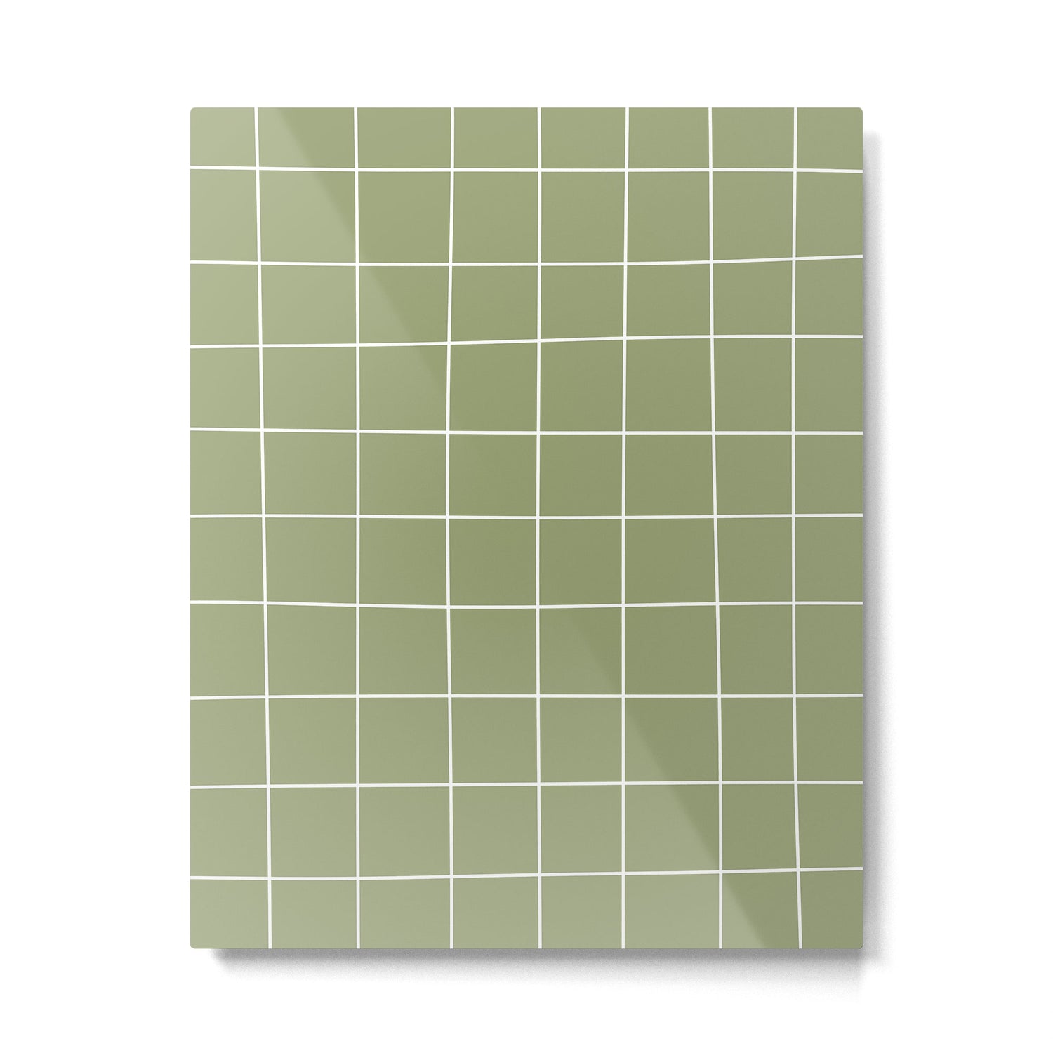 Hand Drawn Grid Green Metal Print Gallery Image 6