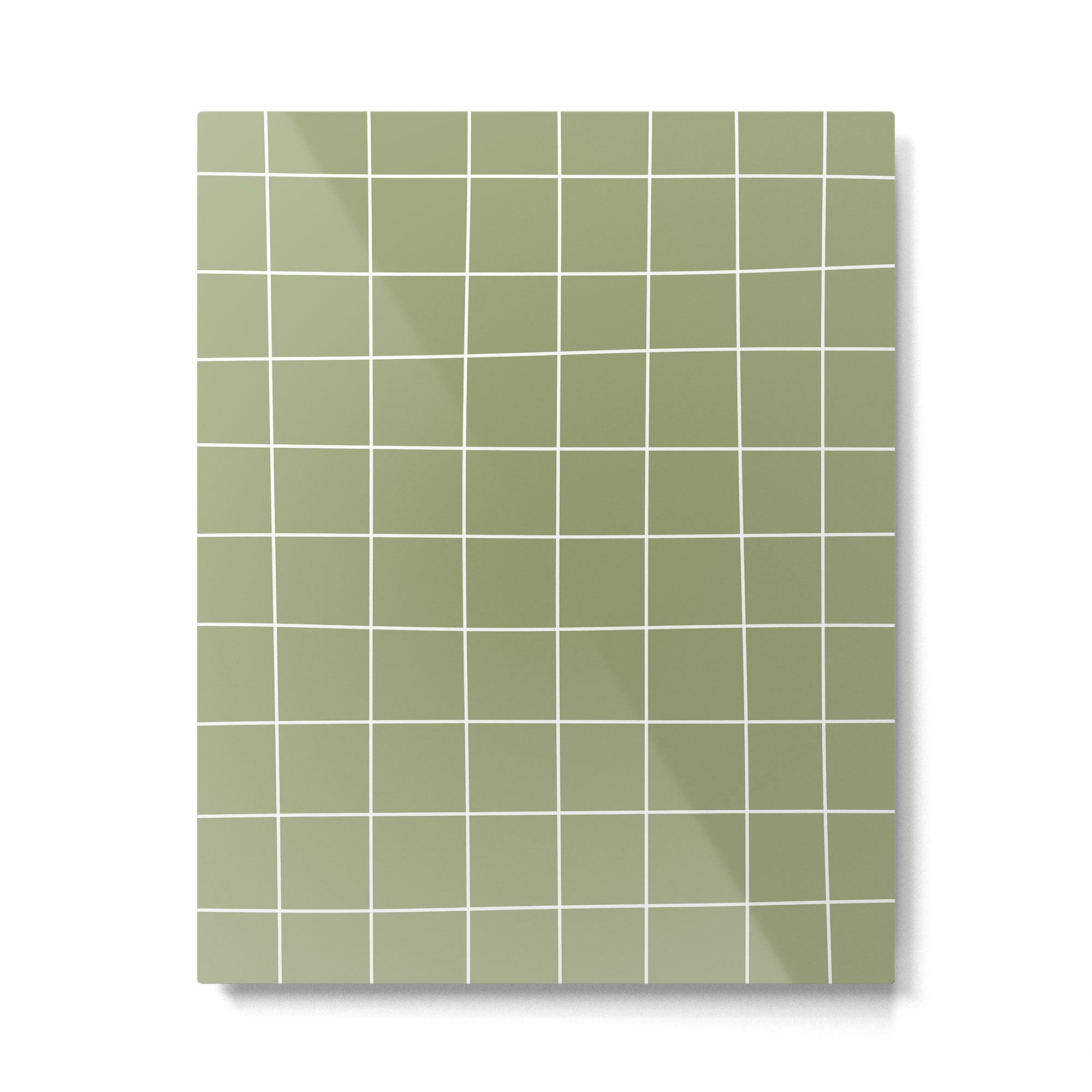 Hand Drawn Grid Green Metal Print Gallery Image 6