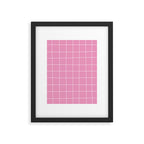 Hand Drawn Grid Hot Pink Framed Art Print Gallery Image 6