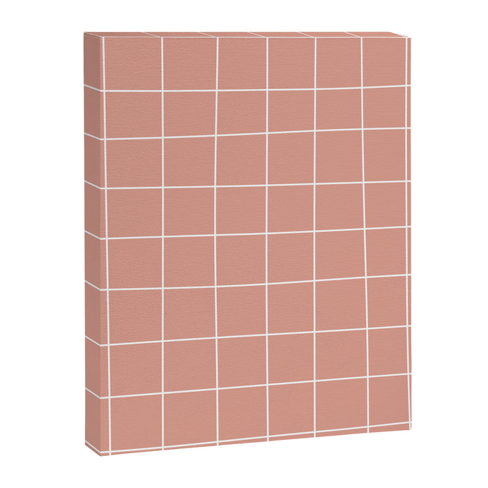 Hand Drawn Grid Pattern Peach Pink Canvas Print Gallery Image 1