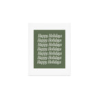 Happy Holidays Cream On Muted Green Art Print Gallery Image 1