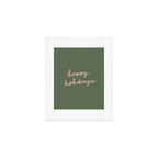 Happy Holidays Green & Pink Art Print Gallery Image 1