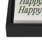 Happy Holidays Muted Green On Cream Framed Canvas Print Gallery Image 3