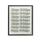 Happy Holidays Muted Green On Cream Framed Canvas Print Gallery Image 8