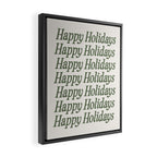 Happy Holidays Muted Green On Cream Framed Canvas Print Gallery Image 2