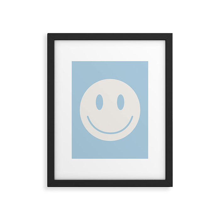 Happy Thoughts Baby Blue Framed Art Print Gallery Image 1