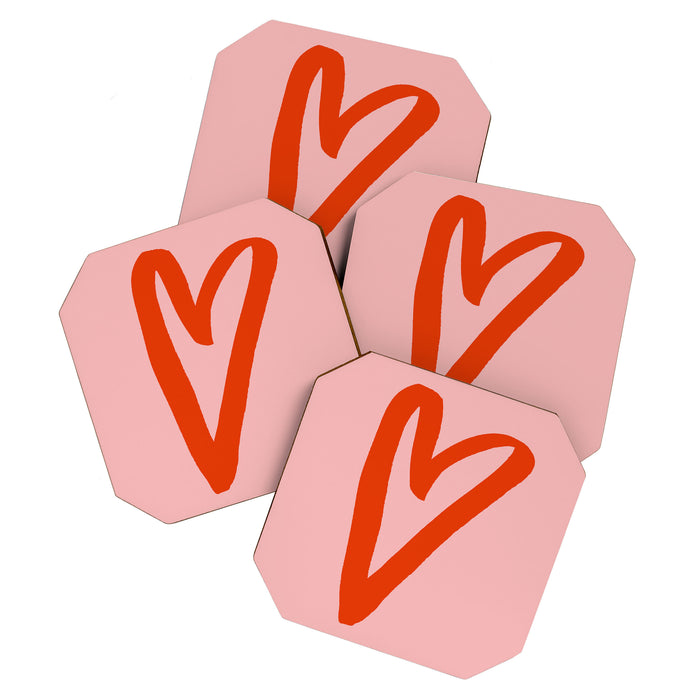 Heart Doodle Big 1 Coaster Gallery Image 1