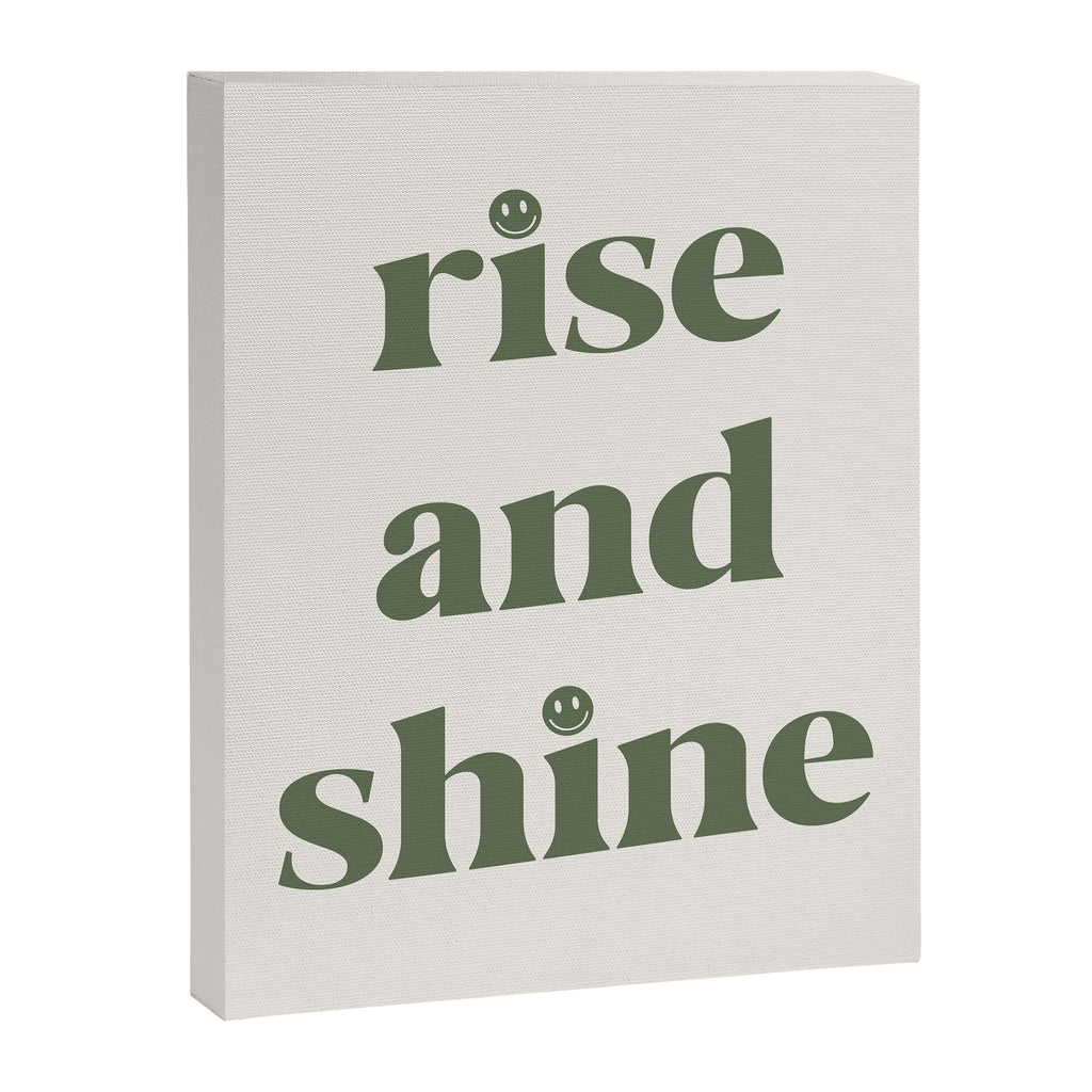 Rise And Shine Muted Green On Cream Canvas Print Gallery Image 8