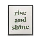 Rise And Shine Muted Green On Cream Framed Canvas Print Gallery Image 8