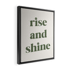 Rise And Shine Muted Green On Cream Framed Canvas Print Gallery Image 2