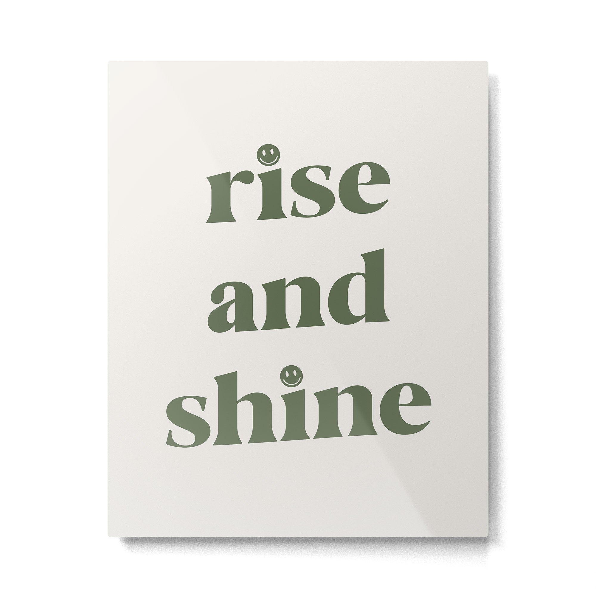 Rise And Shine Muted Green On Cream Metal Print Gallery Image 6