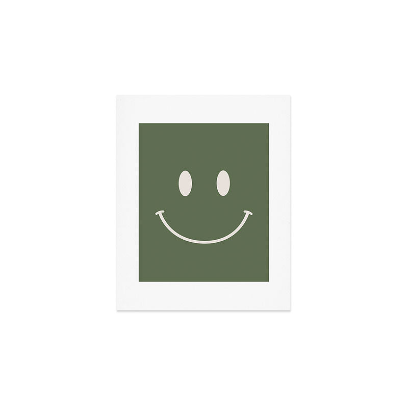 Smile Muted Green Art Print Gallery Image 1