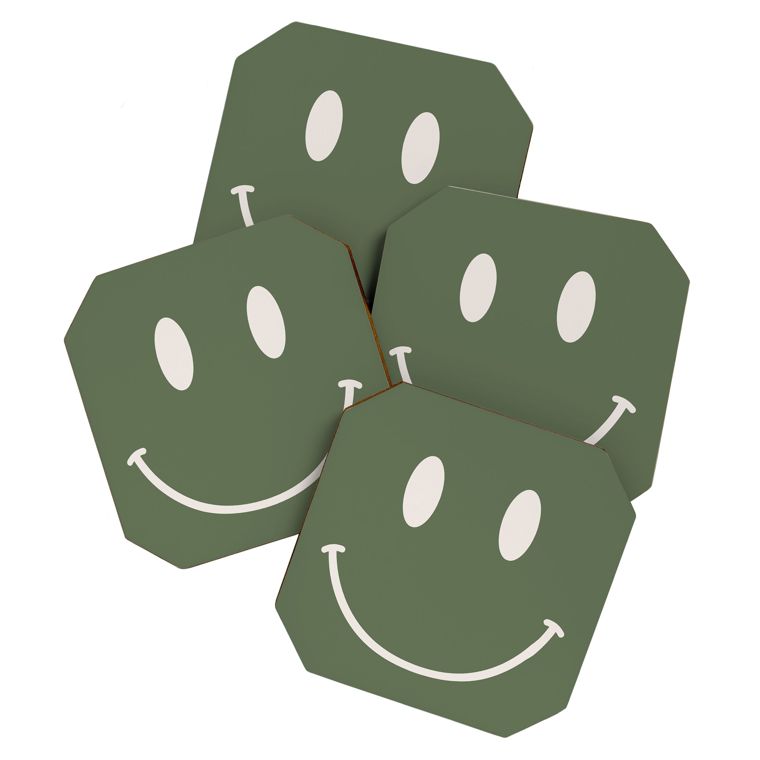 Smile Muted Green Coaster Gallery Image 1