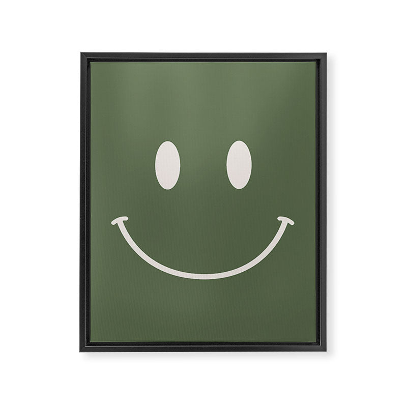Smile Muted Green Framed Canvas Print Gallery Image 8