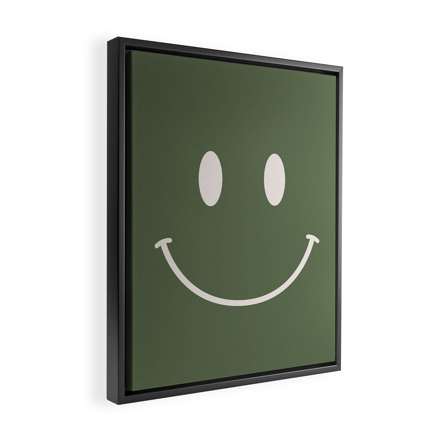 Smile Muted Green Framed Canvas Print Gallery Image 2