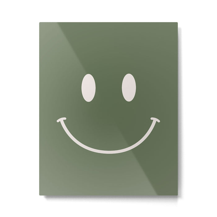 Smile Muted Green Metal Print Gallery Image 1