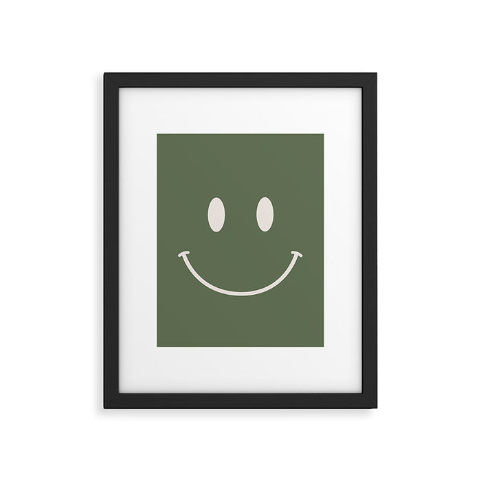 Smile Muted Green Framed Art Print Gallery Image 1