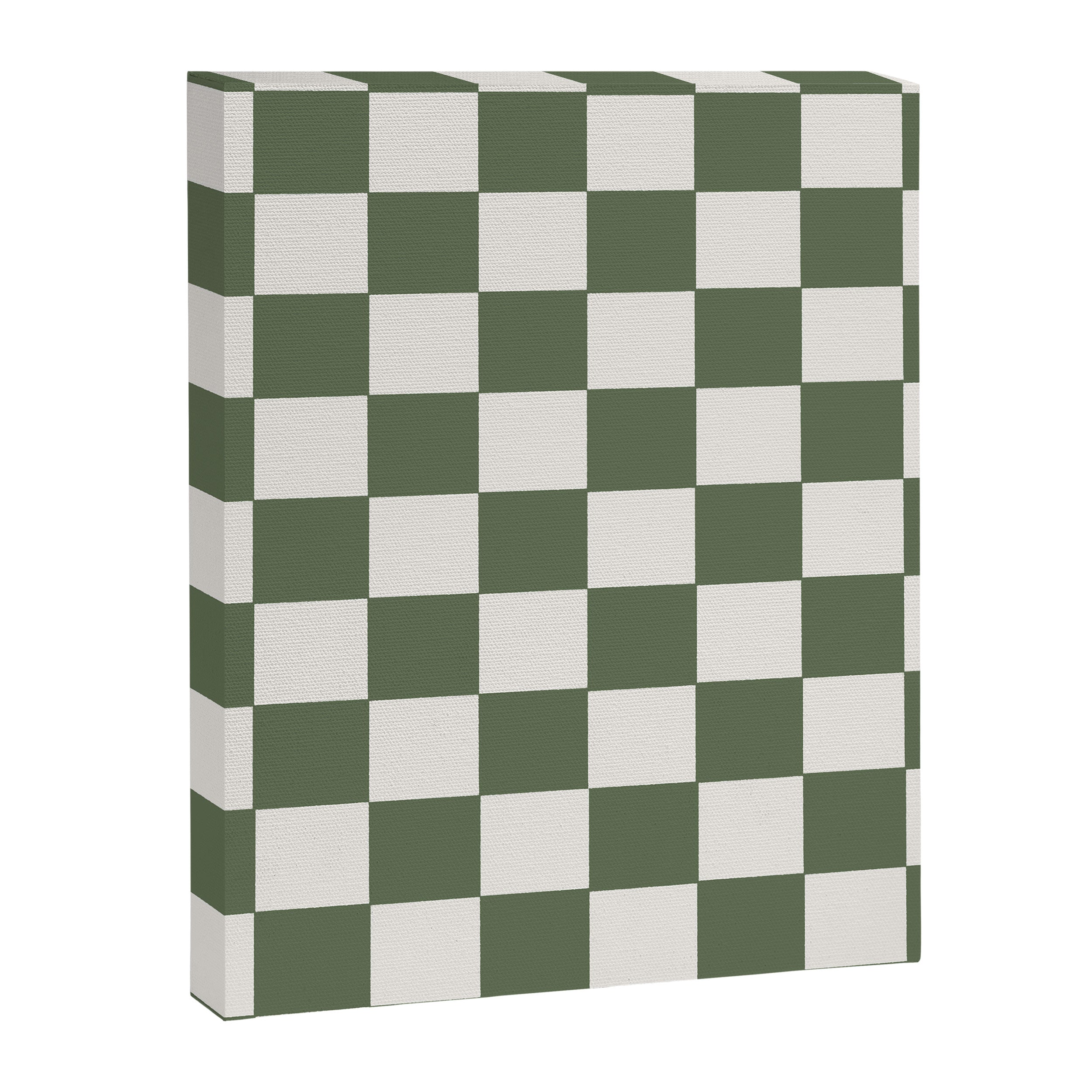 Soft Checkerboard Muted Green Canvas Print Gallery Image 8