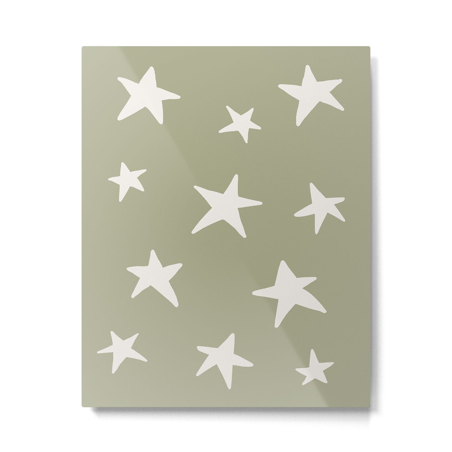 Stars Sage Green Metal Print Gallery Image 6