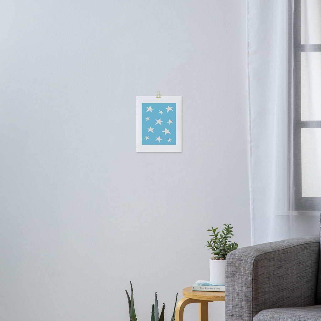 Stars Sky Blue Art Print Gallery Image 3