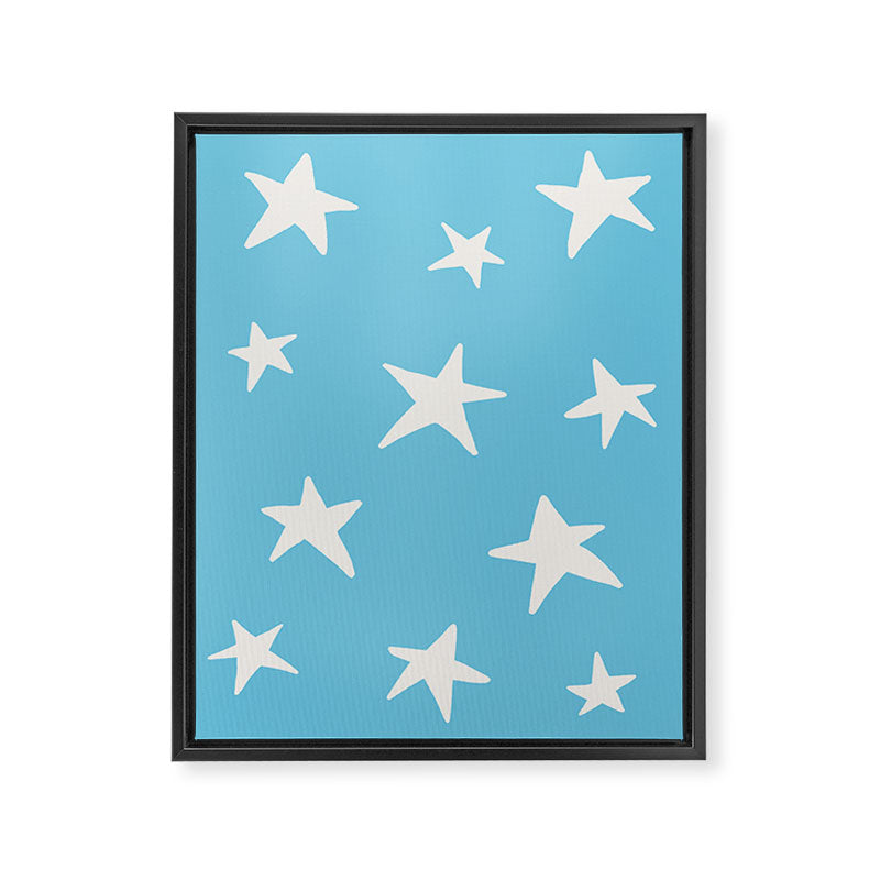 Stars Sky Blue Framed Canvas Print Gallery Image 8