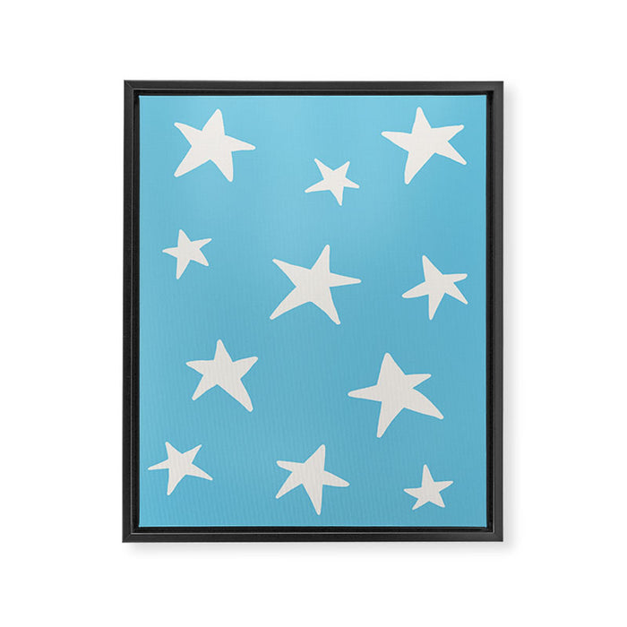 Stars Sky Blue Framed Canvas Print Gallery Image 1