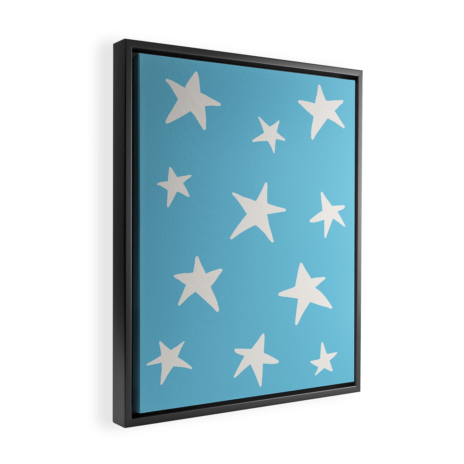 Stars Sky Blue Framed Canvas Print Gallery Image 2