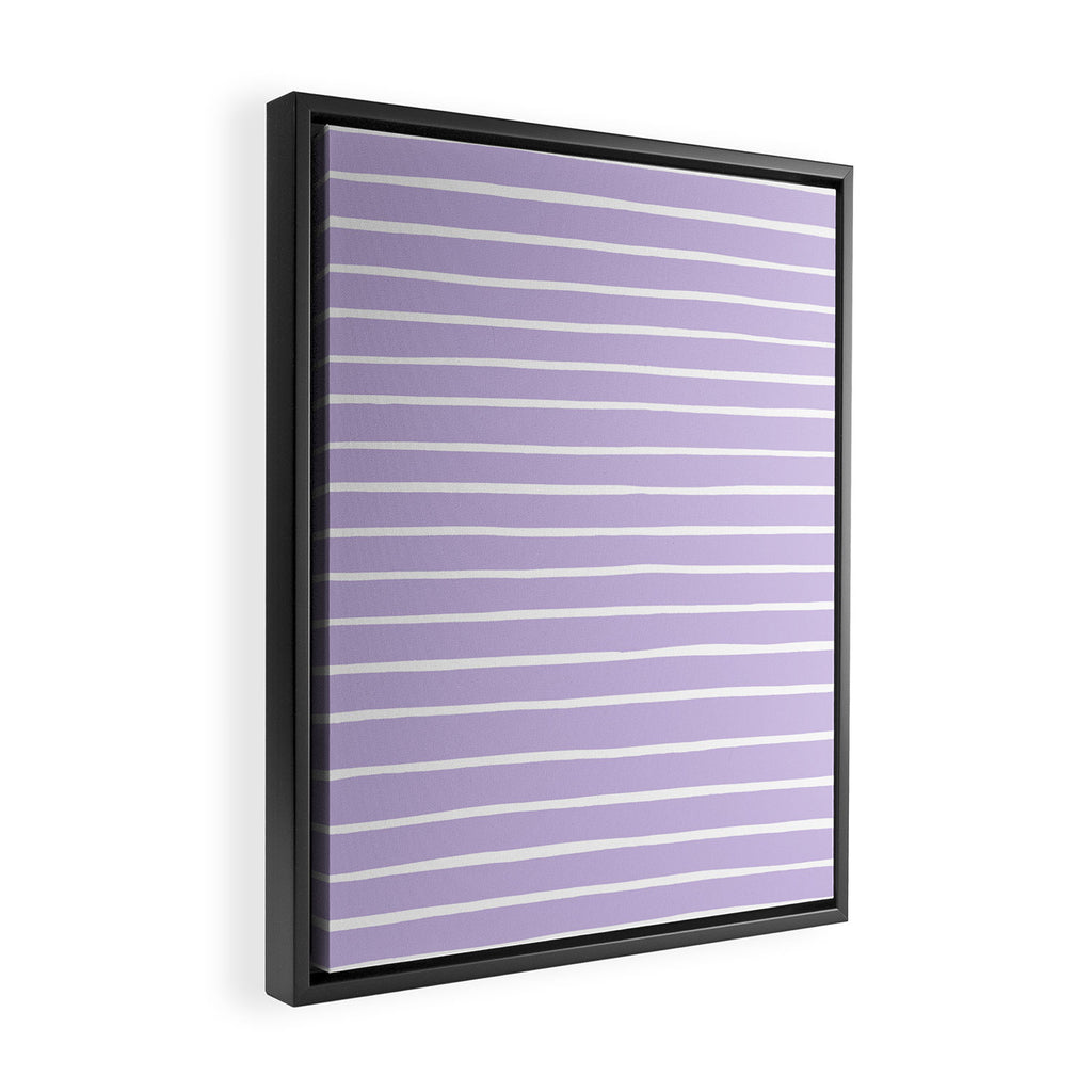 Stripes Lavender Framed Canvas Print Gallery Image 2