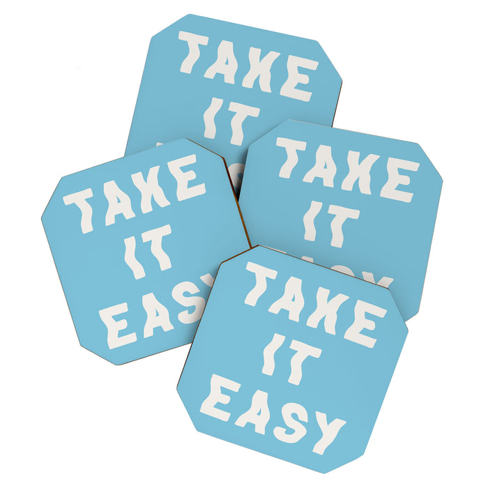 Take It Easy Sky Blue Coaster Gallery Image 1