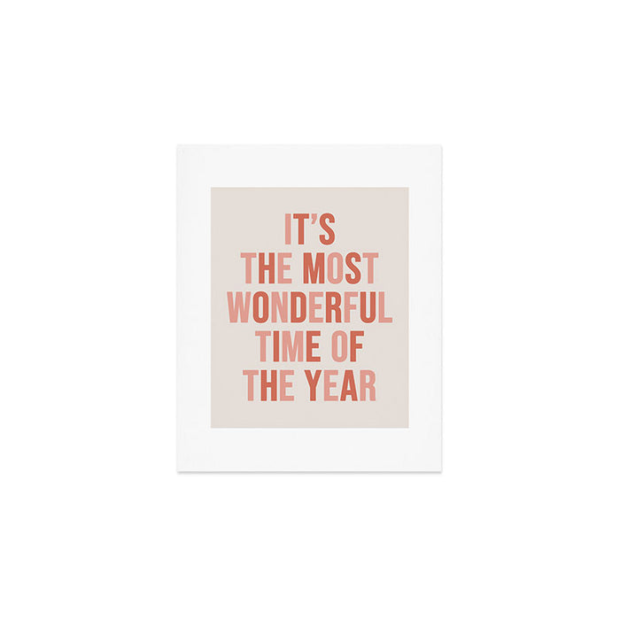 The Most Wonderful Time Of The Year Warm Pink Art Print Gallery Image 1