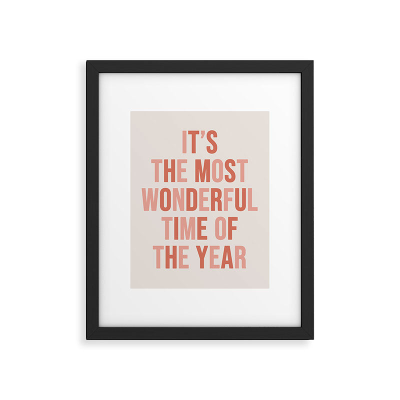 The Most Wonderful Time Of The Year Warm Pink Framed Art Print Gallery Image 6