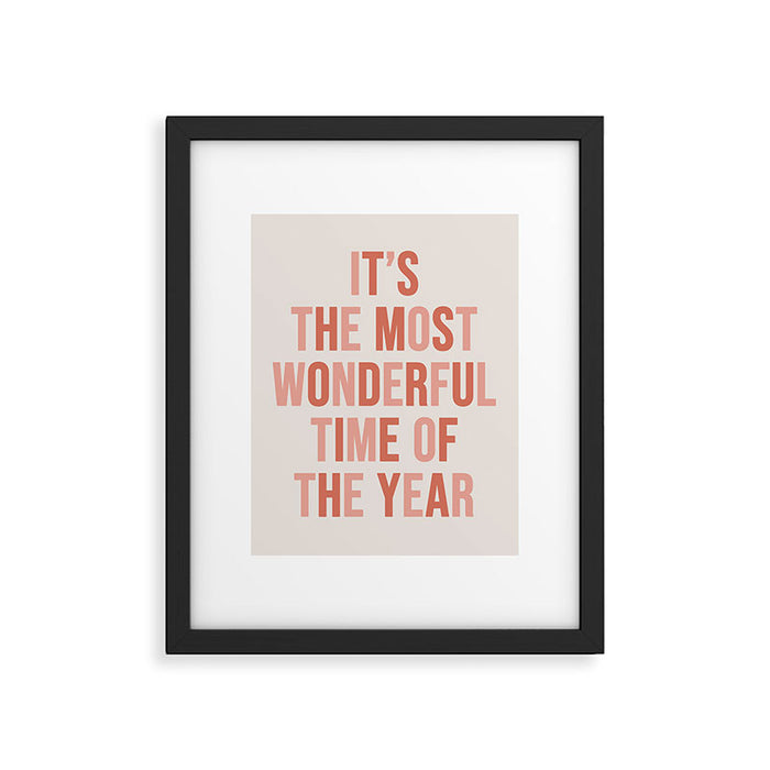 The Most Wonderful Time Of The Year Warm Pink Framed Art Print Gallery Image 1