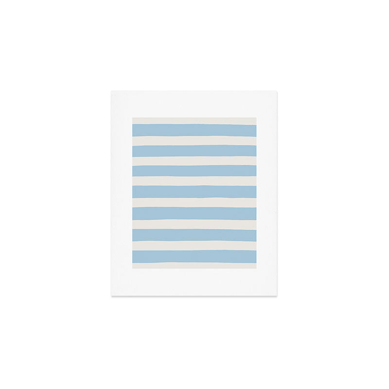 Thick Stripes Baby Blue Art Print Gallery Image 1