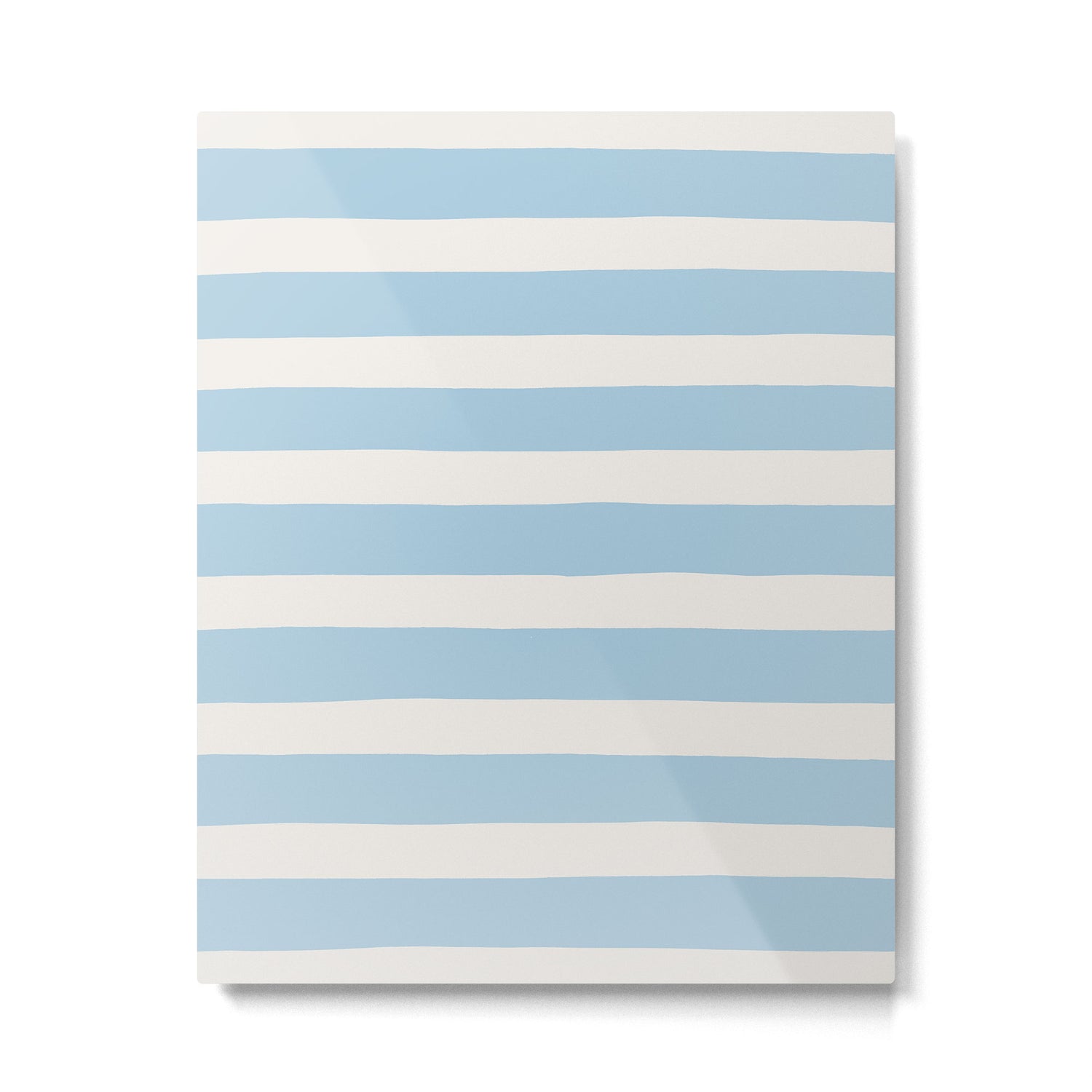 Thick Stripes Baby Blue Metal Print Gallery Image 6