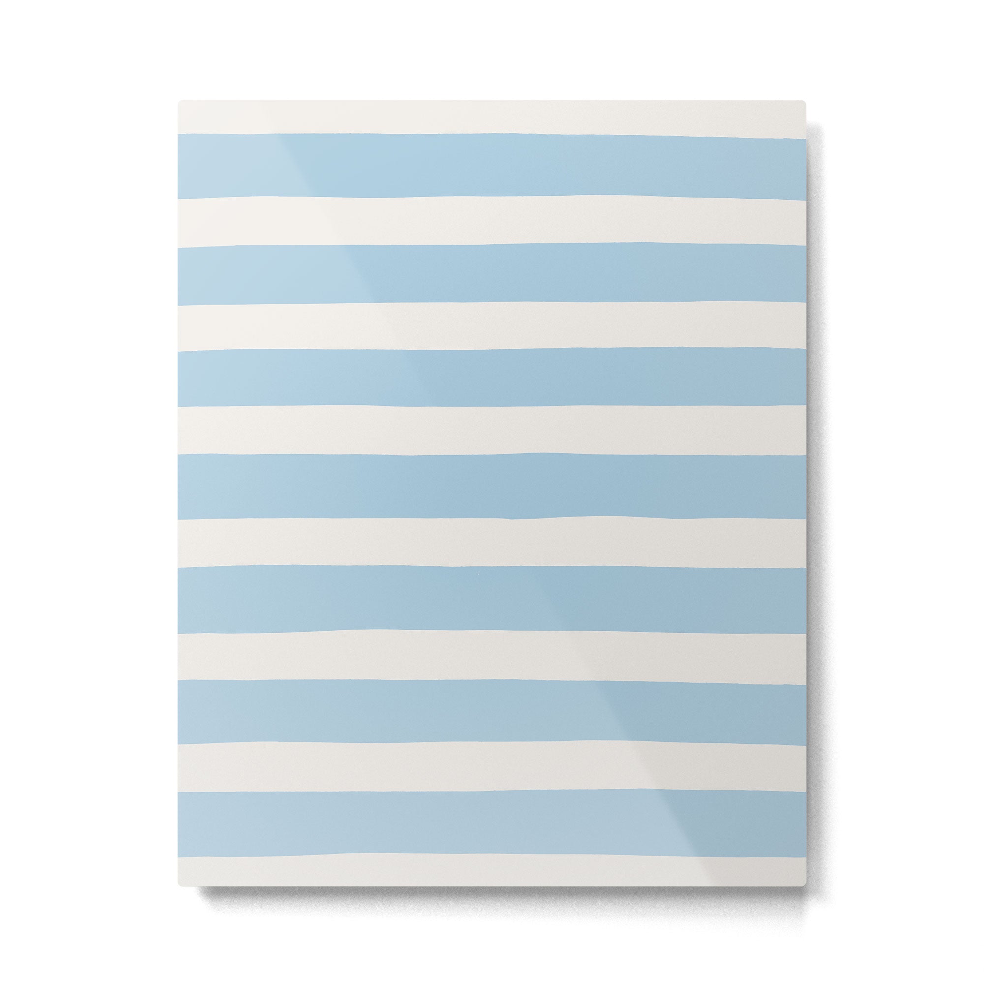 Thick Stripes Baby Blue Metal Print Gallery Image 6