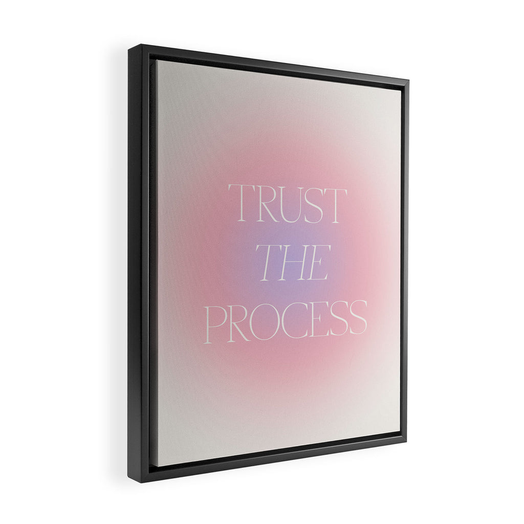 Trust The Process Gradient Lavender & Pink Framed Canvas Print Gallery Image 2
