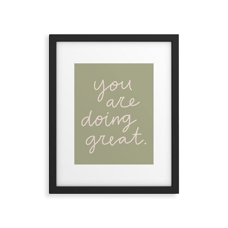You Are Doing Great Sage Green Framed Art Print Gallery Image 6