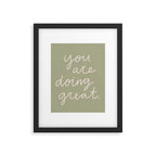 You Are Doing Great Sage Green Framed Art Print Gallery Image 6