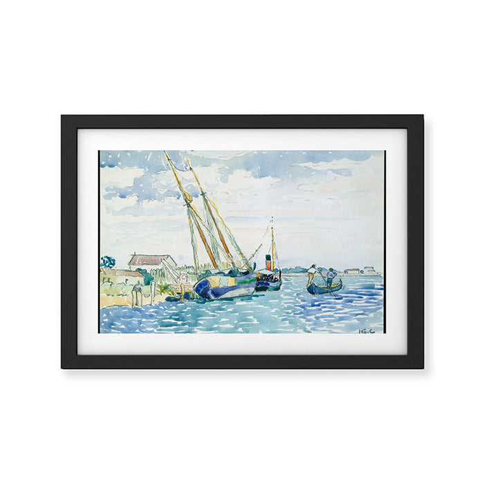 Boats Near Venice by Henri-Edmond Cross Framed Art Print Gallery Image 1