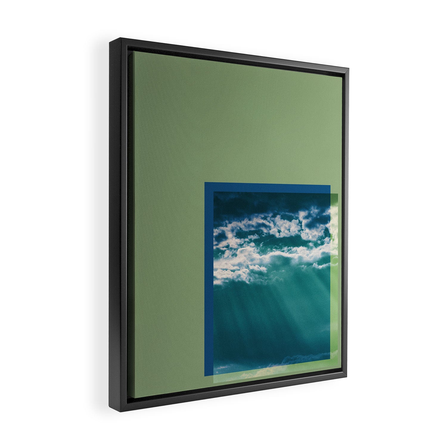 Cloud Series - Sage Framed Canvas Print Gallery Image 2
