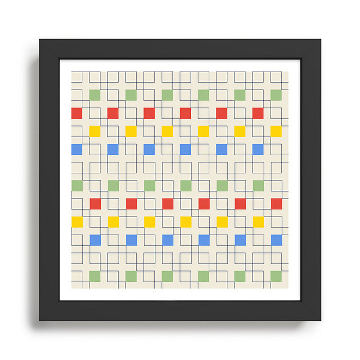 Colorful Offset Checkers Framed Art Print Gallery Image 1