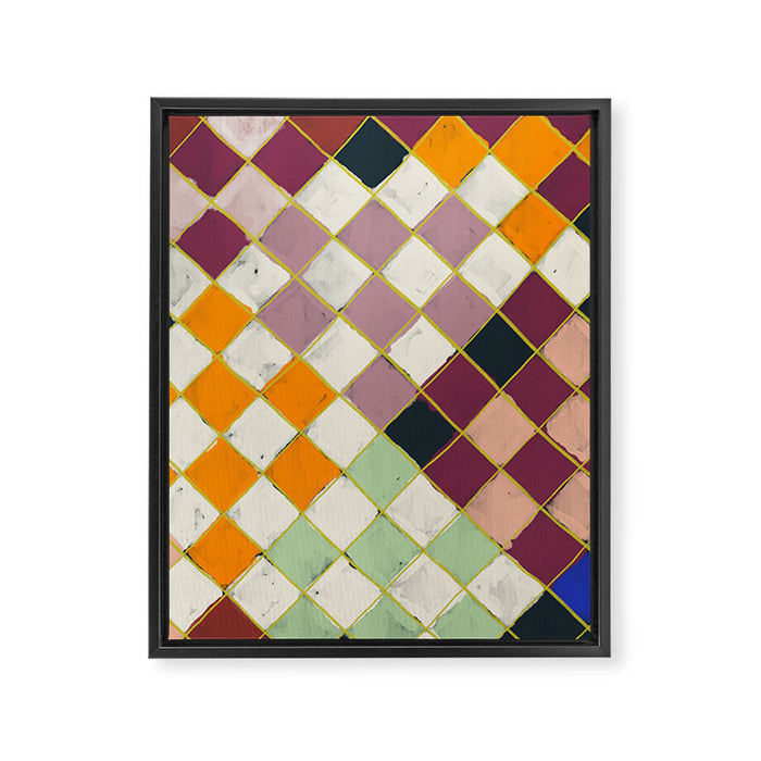 Diamond Grid Framed Canvas Print Gallery Image 1