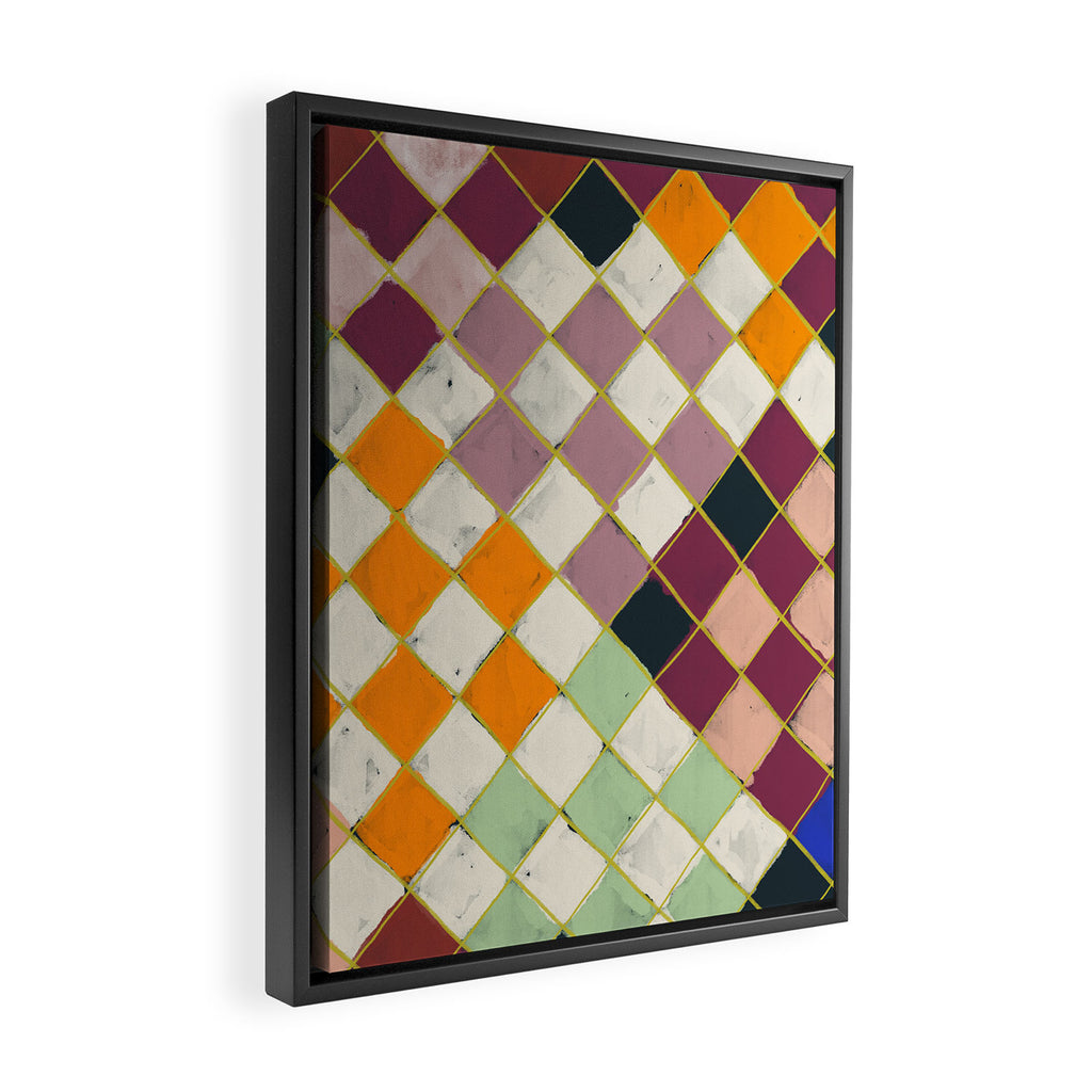 Diamond Grid Framed Canvas Print Gallery Image 2