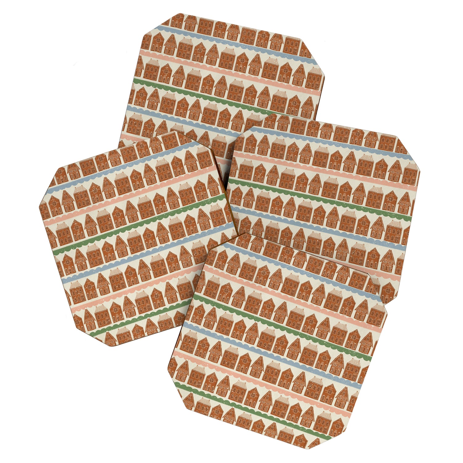 Gingerbread Village Stripe Coaster Gallery Image 1