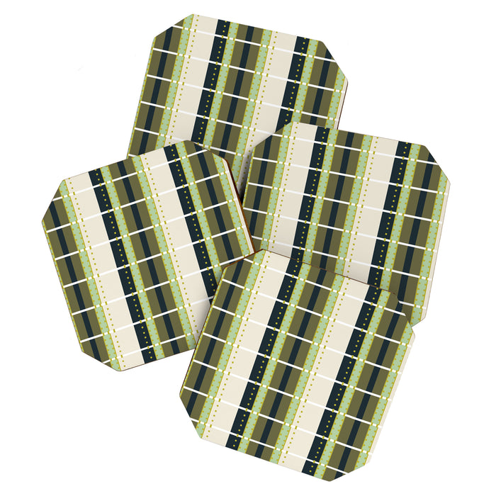 Grassy Dashed Stripes Coaster Gallery Image 1
