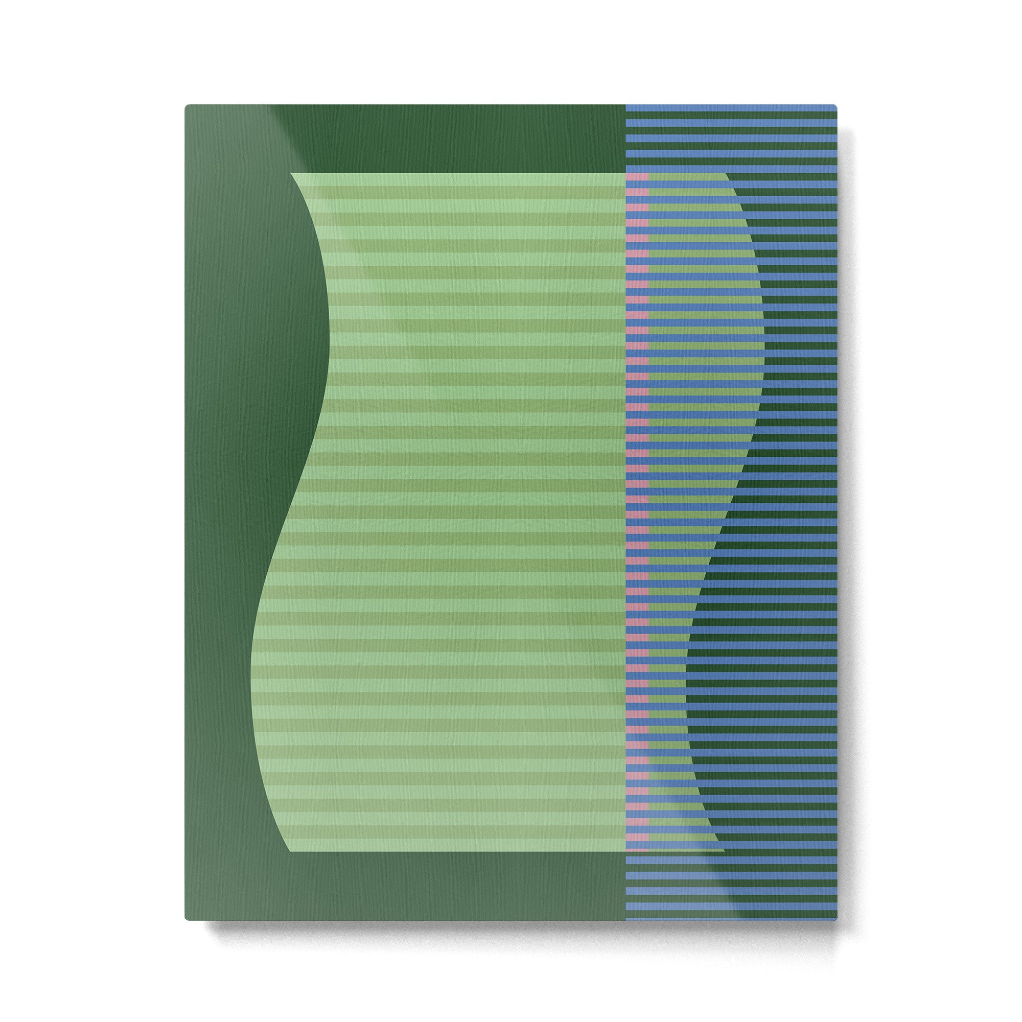 Green Striped Abstract Shape Metal Print Gallery Image 4