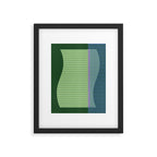 Green Striped Abstract Shape Framed Art Print Gallery Image 5