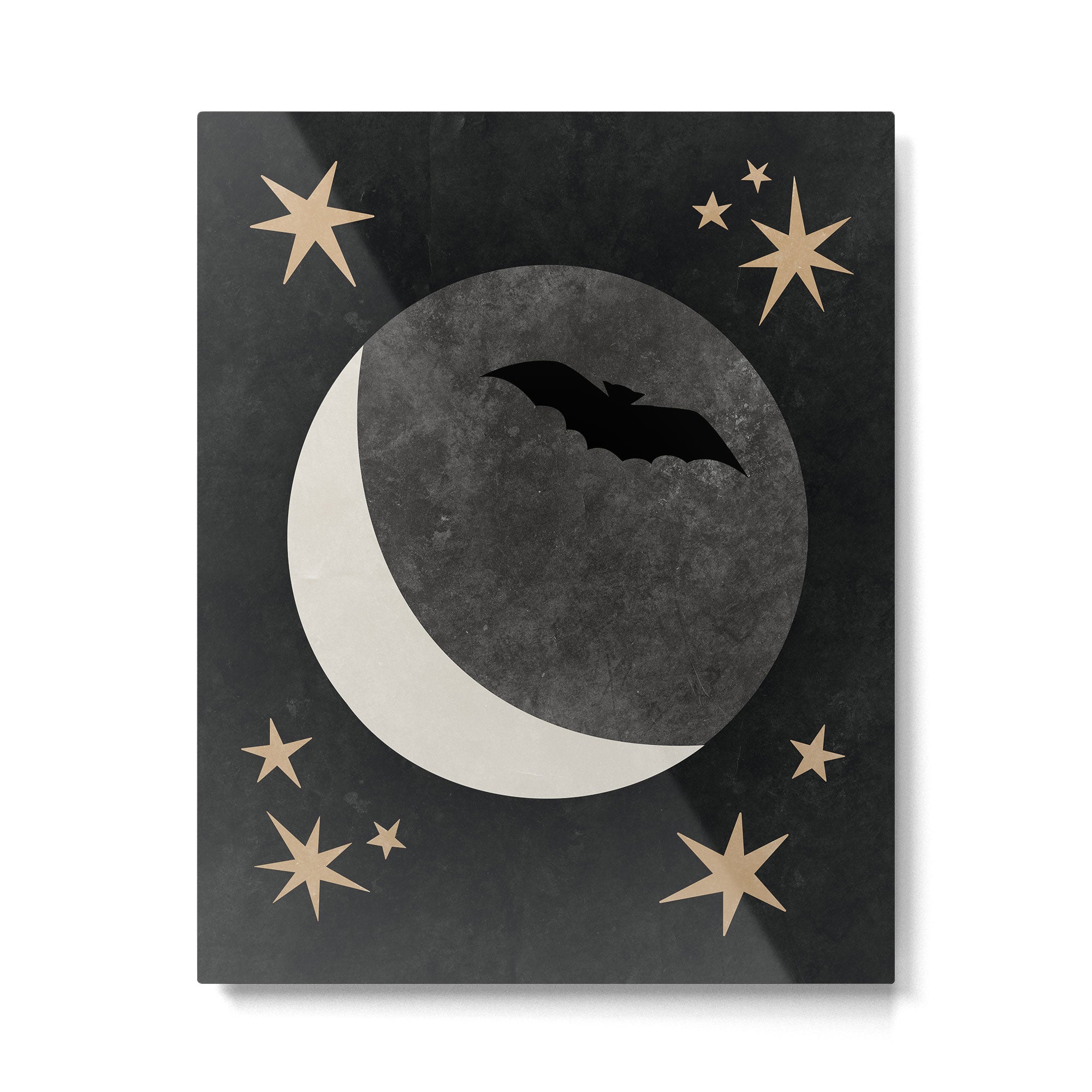 Halloween Bat and Moon Metal Print Gallery Image 4
