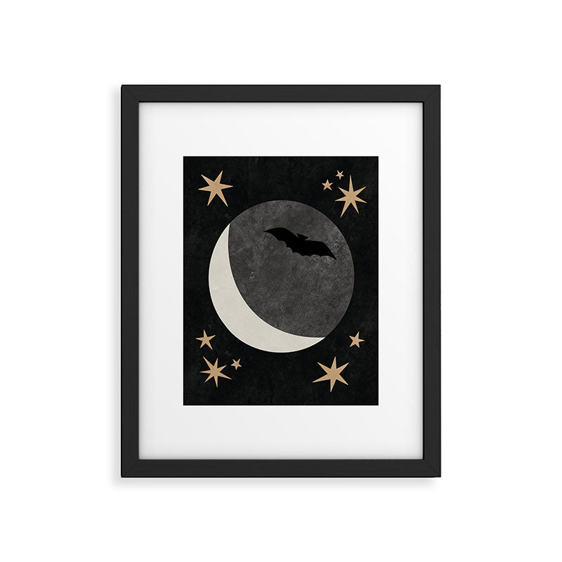 Halloween Bat and Moon Framed Art Print Gallery Image 5