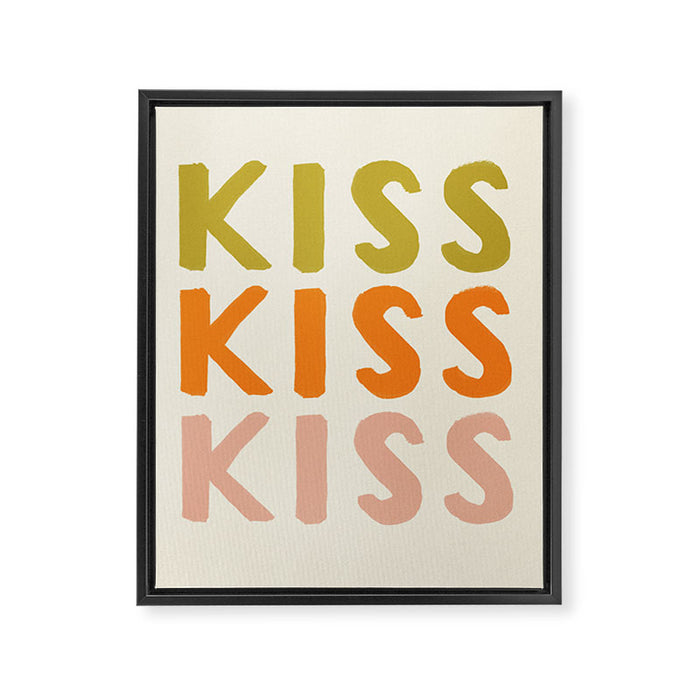Kiss Kiss Kiss Framed Canvas Print Gallery Image 1